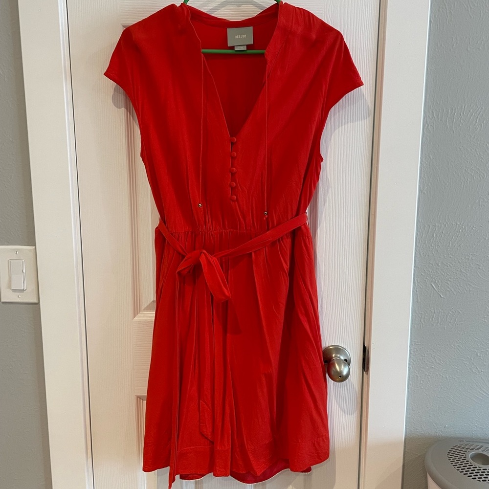 Maeve / Anthropologie | Large Red A-Line Dress w/ Pockets